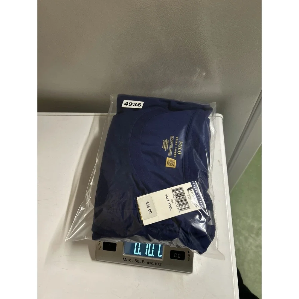 Polo Ralph Lauren T Shirt Men 4XLT Blue Embroidered Pony Logo Crew Neck Pullover